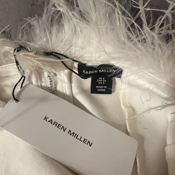 Karen Millen Bardot feather crop top - Picture 6 of 7